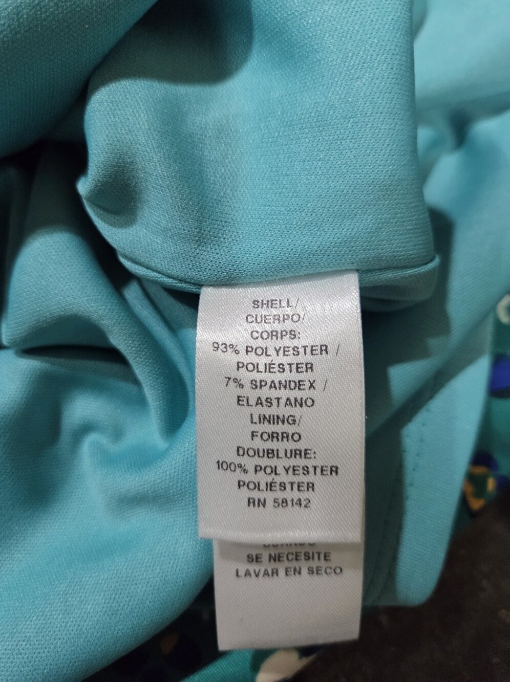 Maggy London Teal Floral V-Neck Midi Dress - Size 16 - Picture 7 of 9